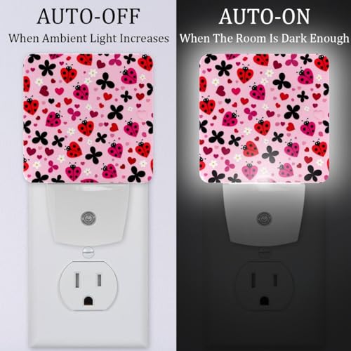 Lámpara de noche LED con sensor para niños Pink Ladybugs miniatura 2