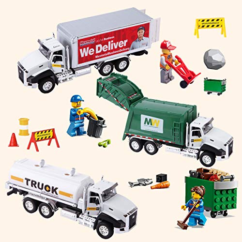 image for ArgoHome 3 Pack of Car Toy Set Play Vehicles in Carrier Truck, Postal 