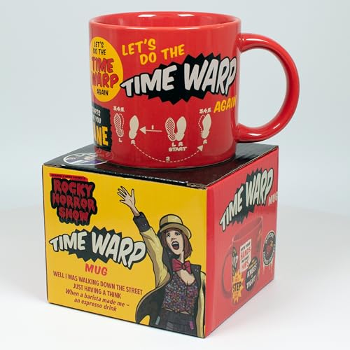 The Unemployed Philosophers Guild Rocky Horror Show Time Warp Mug - Iconic Quotes and Images from the Cult Classic Song Comes in a Fun Gift Box 14oz