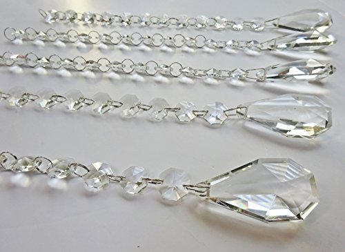 Chandelier chute plus 250 mm pampilles de rechange en verre transparent