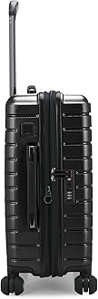 Traveler's Choice Archer Polycarbonate Hardside Luggage with Spinner Wheels, Tie Down Straps, Black, Carry-On 21-Inch, Archer Polycarbonate Hardside Luggage with Spinner Wheels, Tie