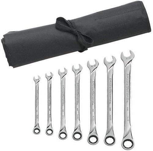 GEARWRENCH Juego de rollos de llaves SAE con combinación de trinquete XL de 7 piezas de 12 puntos - 85197R