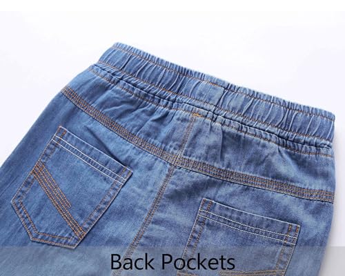 SEAUR Boys' Jeans Cotton Denim Shorts Pants Kids Fashion Jeans Elastic Waist Jeans Shorts with Pockets Summer Pull On Jeans3
