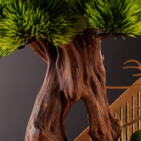 Plantas artificiales decorativas con acabado realista, bonsái de interior sin riego 5