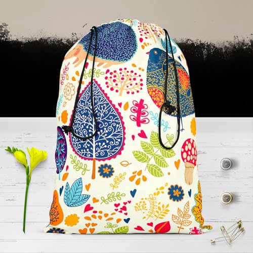 Image of ArtzFolio Crew Cut Leaves D1 | Reusable Sack Bag | Bag for Gym, Storage, Vegetable & Travel