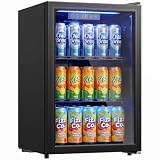 HOMCOM Frigorífico de Bebidas 70 L Mini Nevera Puerta de Vidrio Doble