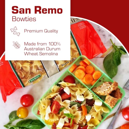 Image of San Remo Bowties Pasta 500g | Healthy No Maida | Durum Wheat Semolina | Farfalle Shape | Perfect for Creamy Sauces, Cheese & Salads | Vegan