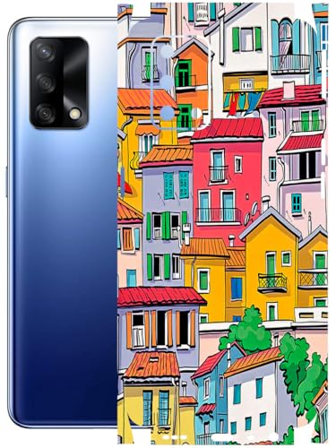 Image of AtOdds - Full Body Back Screen Guard Protector Film - Lamination Wrap Skin Sticker Compatible with Oppo F19 | Scratchproof Matte Finish (Concrete Jungle)
