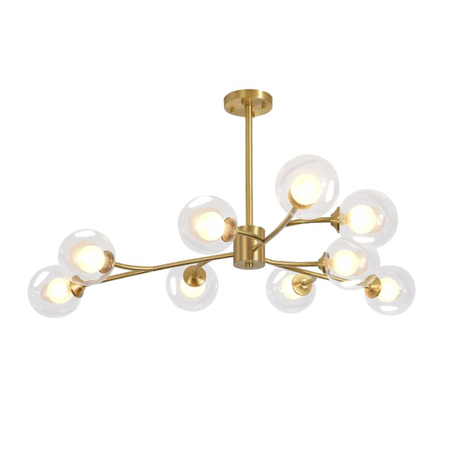 KXEcoLife Living Room Bedroom Dining Magic Bean Molecular Light,Simple Creative Branches Chandelier,G9 Nordic All Copper Chandelier-Copper and ball cover 9t