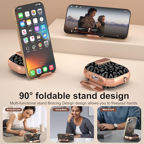 Image of for Apple AirPods Pro 3 Case 2025 with Safety Lock & Foldable Phone Stand | Double Drop Protection,Two-Piece Design, Airpod Pro 3 Case with Keychain & Cleaner Kit, Support Wireless Charging, Grey