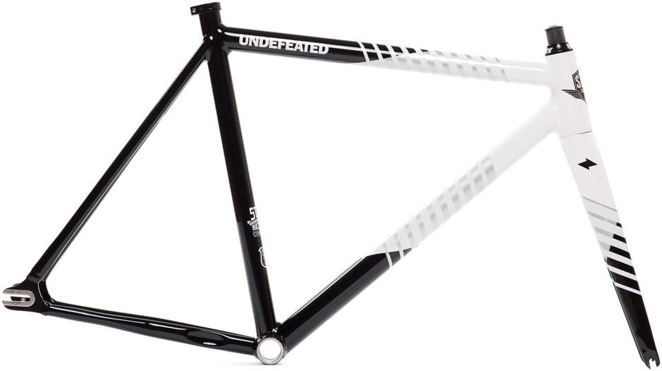 State Bicycle The Undefeated Ii Edition 7005 Fixed Gear Track Bike Frame Set 52cm Black White Amazon Ca Sports Outdoors
