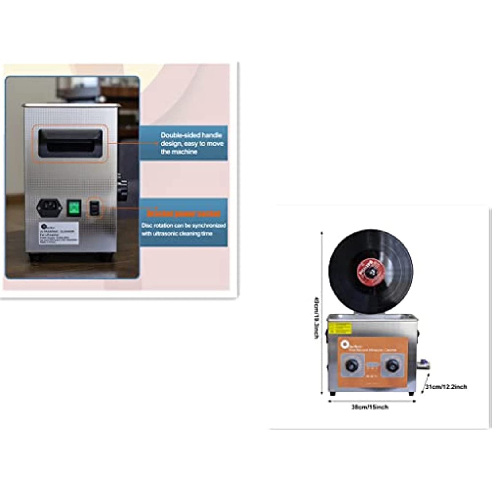 Máquina De Limpieza Ultrasónica, Limpiador De Discos De Vinilo Eléctrico De Calefacción, Limpia 1-6 Discos De Vinilo, para Gafas, Reloj, Instrumento Musical, Función De Temporización Digital