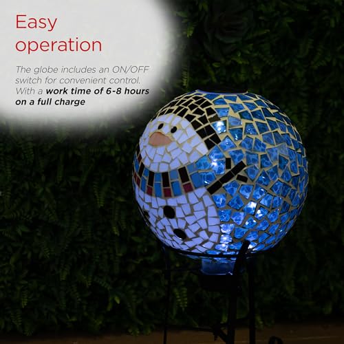 Globo de nieve de vidrio de 17 pulgadas Alpine Corporation con luces LED frías 7