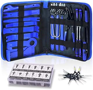 Dualeco Trim Removal Tool Set 102Pcs, Car Trim Puller Tool Kit, Plastic Pry Tools Set for Trim/Panel/Door/Audio, Auto Clip Pliers/Fastener Remover Set, Car Terminal/Stereo Removal Tool