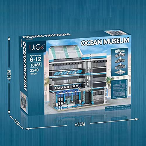 Mocdiy Bausteine Architektur Modell, 2249 Teile Straßenansicht Ozean Museum Haus Bausteine Spielzeug, Schichtung… – Bild 8