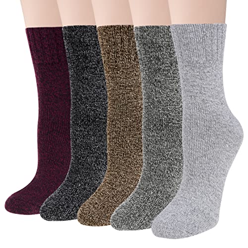 Image of Loritta Wool Socks for Women, Winter Warm Hiking Boot Socks Gifts
