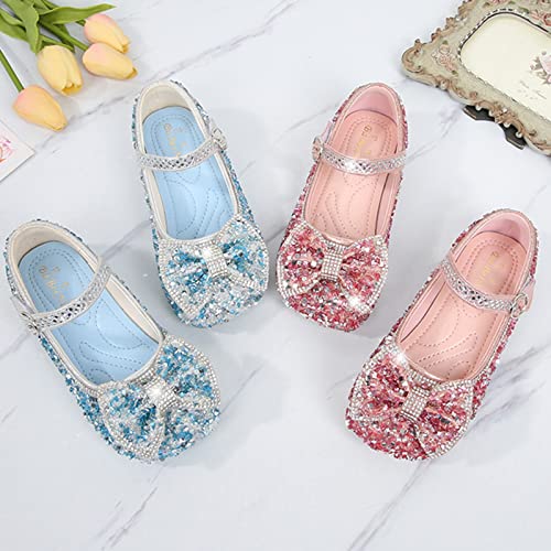 Baby Girls Bow Princess Sparkly Cute Shoes Mary Jane Non Slip Soft Sole Sandals for Party Toddler Wedding Dress Shoes2