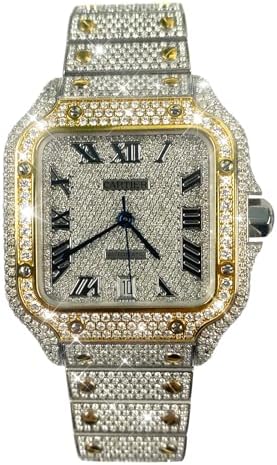 Inlaid with Earth Grown Diamonds Watch Dial Bezel Case Side and B...