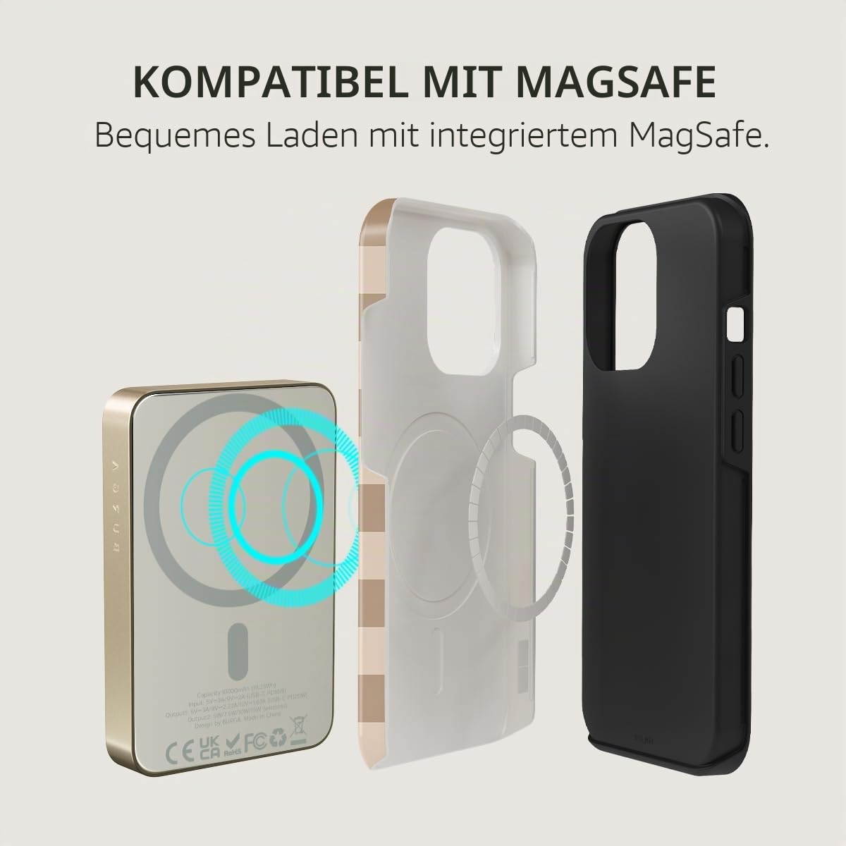 BURGA Handyhülle für iPhone 14 Plus – Unisex Hybrid-Schutzhülle mit stoßdämpfendem TPU & kratzfester Außenschale, erhöhter Displayrand, MagSafe-kompatibel, kabelloses Laden, stylisches Design