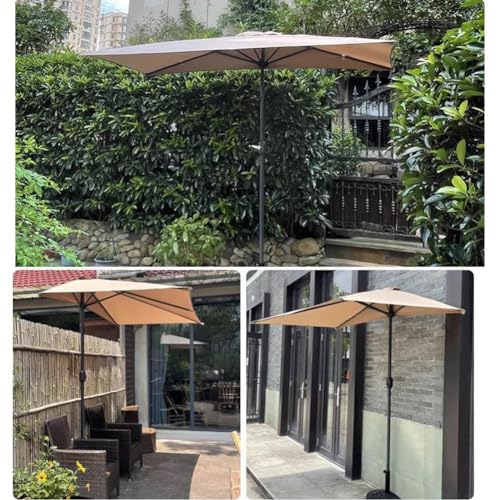 Sombrilla rectangular de 8x4ft para terraza con manivela e impermeable 2