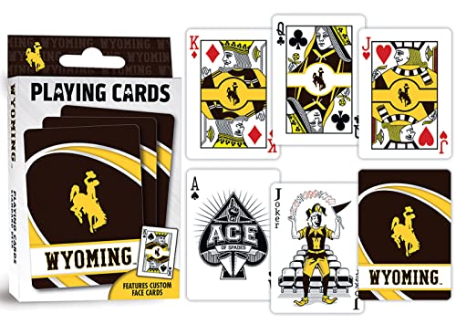 Image of MasterPieces Family Games - NCAA Wyoming Cowboys Playing Cards - Officially Licensed Playing Card Deck for Adults, Kids, and Family, 2.5 inch x 3.5 inch