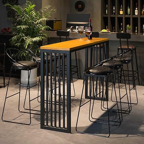 Mesa de bar de altura de mostrador industrial y estrecha de 2 pies 8