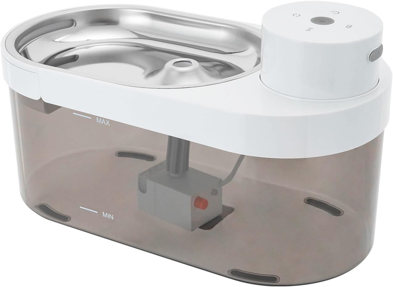 Large Capacity Cat Water Fountain with Low Noise Design - 1.06 Gal Pet Drinking Fountain for Multiple Cats, Safe and Quiet