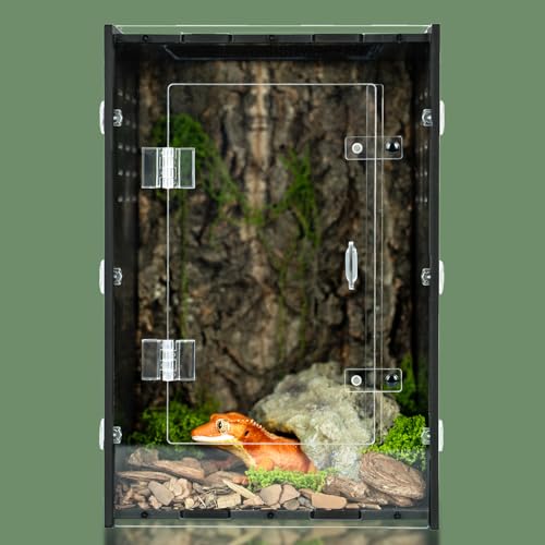 maiyuolg Reptile Tank 8x8x12 Terrarium – PVC Reptile Enclosure, Lizard Tank, Crested Gecko Tank for Small Reptiles & Invertebrates