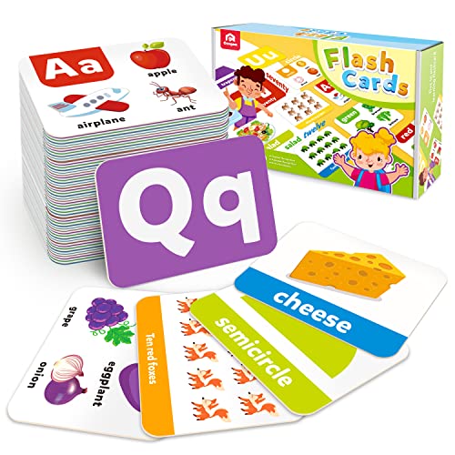 Coogam Juego de Juguetes de Tarjetas Flash de Aprendizaje de Doble Cara, 101 Piezas Alfabeto ABC...