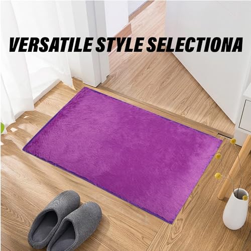 Image of Heart Home Door Mat | Door Entrance Mat | Shaggy Door Mat | Floor Door Mat | Anti-Slip Door Mat | Door Mats for Outdoor & Indoor | Kitchen Door Mat | Purple