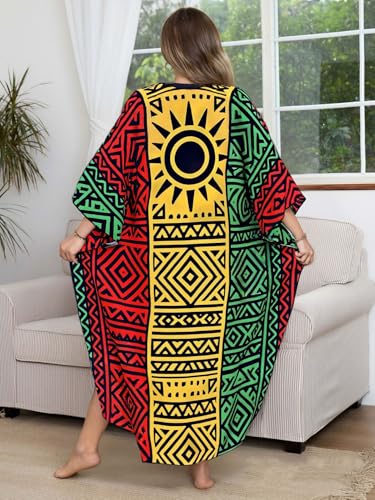 Image of Kaftan Dress for Women - Plus Size Caftan Maxi Beach Dress Moo Moos Loungewear, Swimsuit Cover Up for Beach, Pool or Vacation