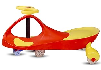 Brunte Tuk Tuk Red Magic car Swing Car for Kids Twister Ride on for Heavy Weight Capacity 3years Plus with Marks Free Wheels (BTT01)