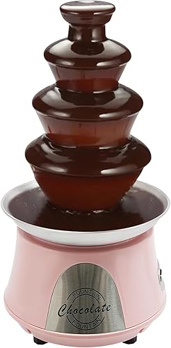 Fuente de chocolate, máquina eléctrica de fondue de chocolate de 4 niveles de 110 V para queso nacho, salsa de chocolate, boda, fiesta (rosa)