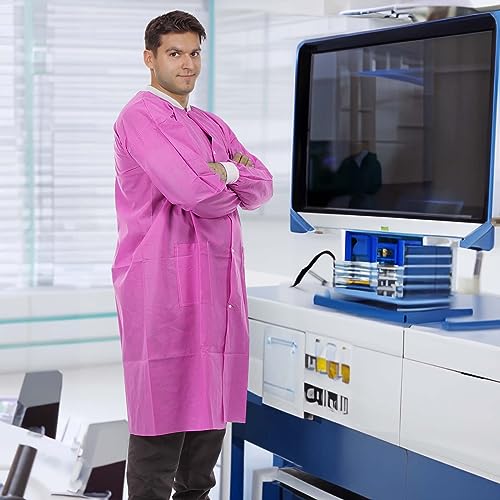 Image of Dental Disposable Lab Coats | Durable SMS 45g Soft Knit Cuffs & Collar With 3 Pockets