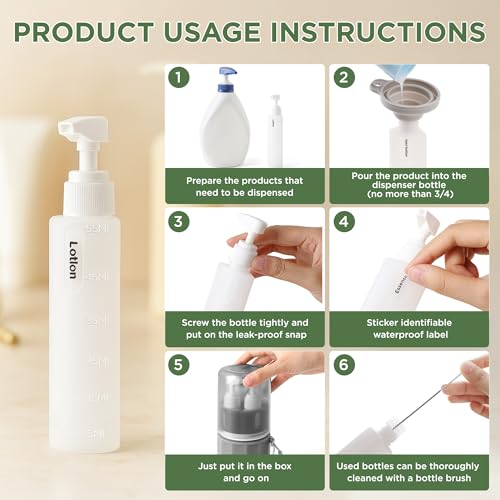 4-in-1 Travel Bottles for Toiletries, TSA Approved Travel Size Toiletries, Leak Proof Refillable Travel Size Shampoo and Conditioner Sets with Wall-Mountable Suction Cup, Gray4