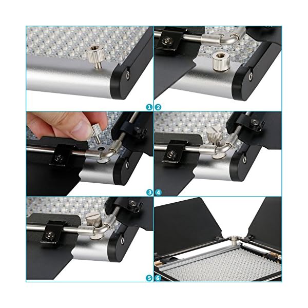 Neewer Profi LED-Videoleuchte Barndoor für Neewer 480 LED-Licht Platte, Feste Metallkonstruktion (nur Torblende… – Bild 6