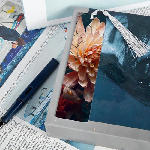 6 marque-pages à pompons floraux idéal cadeau vers de bibliothèque