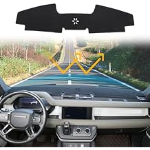 Car Dashmat Dash Mat Compatible with Land Rover Defender 90 110 2020-2025,Polyester Car Dashboard Cover Sun Shade Pad Anti-Slip Dash Board AccessoriesLHD Black
