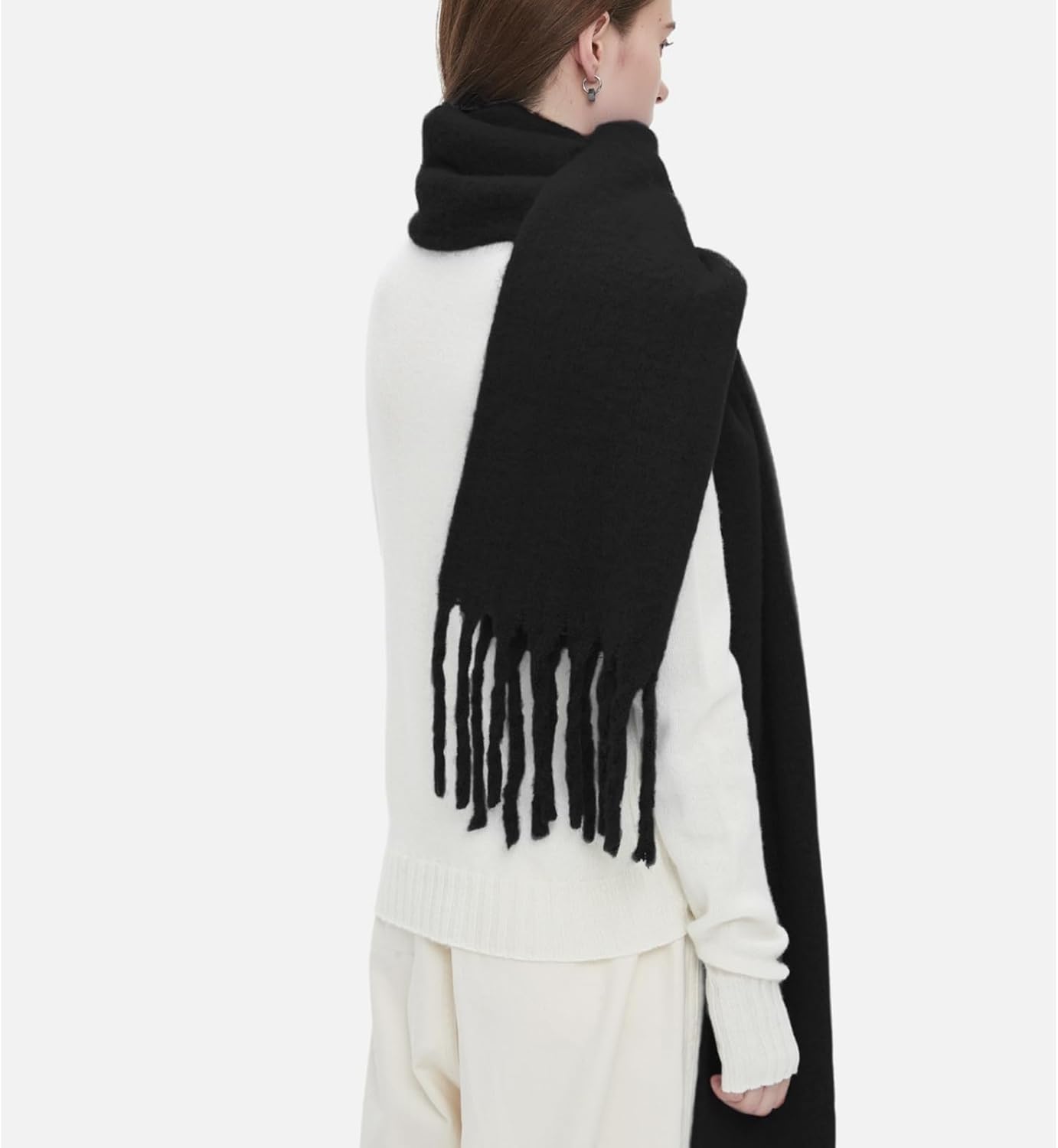 Large Chunky Scarf Oversized Fluffy Scarves Blanket Big Wool Thick Winter Warm - Image 3