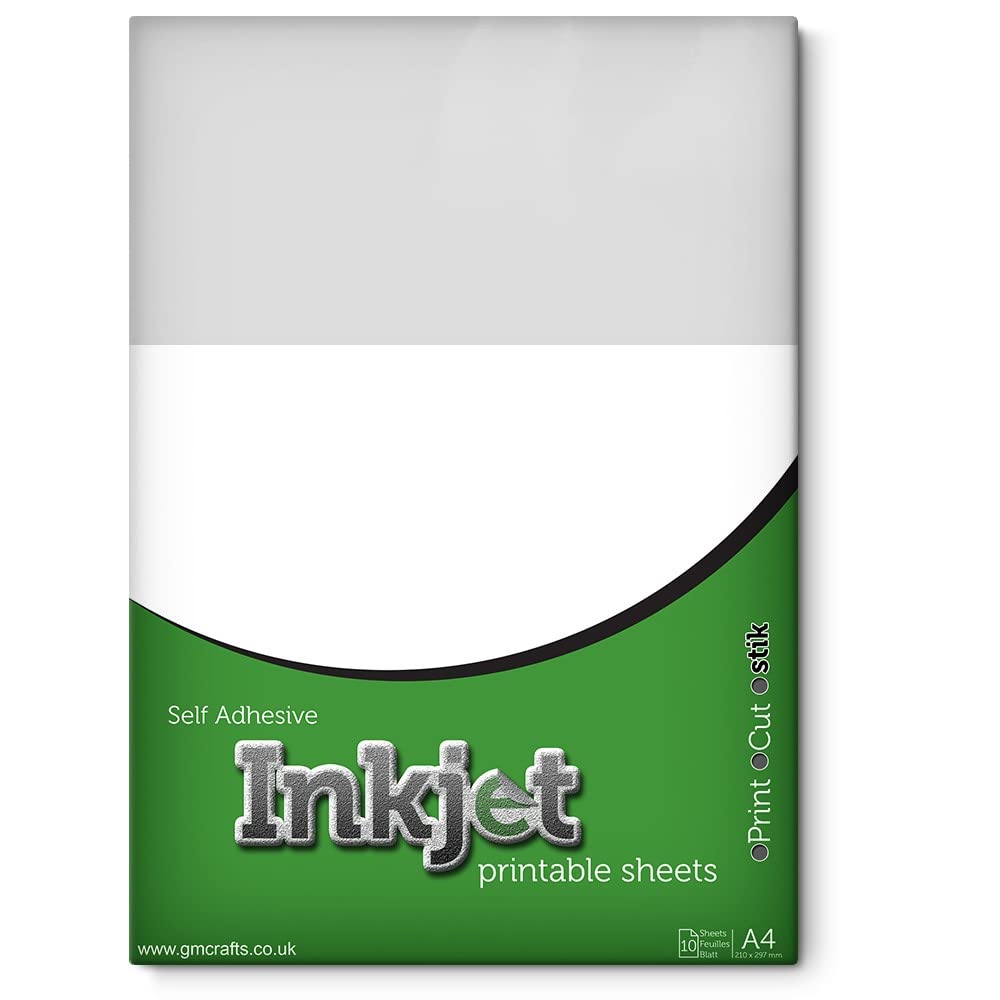 10 x Self Adhesive A4 Inkjet Printable Matt Transparent Plastic Film Sheets | Self Adhesive Plastic Film Sheets for Stickers , Labels & Embellishments