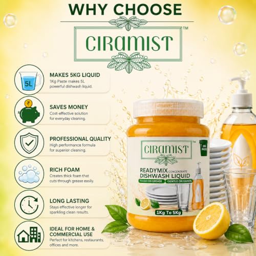 Image of Readymix Dish Wash Concentrate | Powerful Grease-Cutting Dishwashing Liquid for Utensils and Cookware 1KG TO 5KG (DISHWASH PEST)