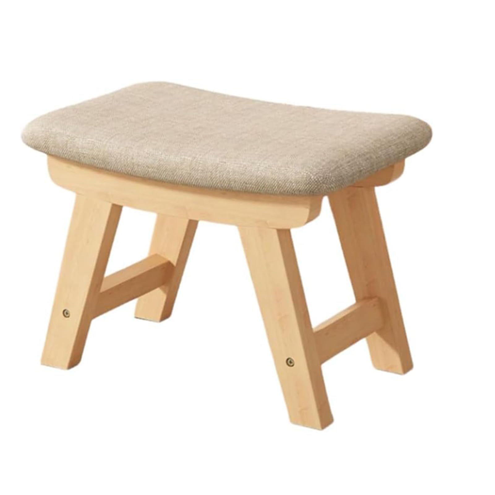Repose-pieds en bois petit tabouret d'entrée déhoussable charge 100 kg