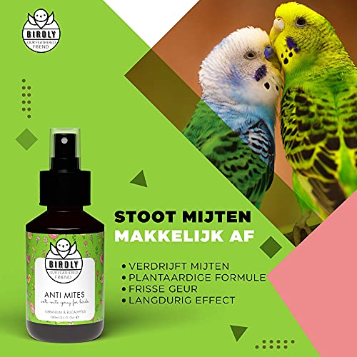 Birdly Anti Parasiet Spray voor Vogels 100 ml I Natuurlijke Mijten Bestrijding zonder DEET I Voor vogels zoals… - Afbeelding 3