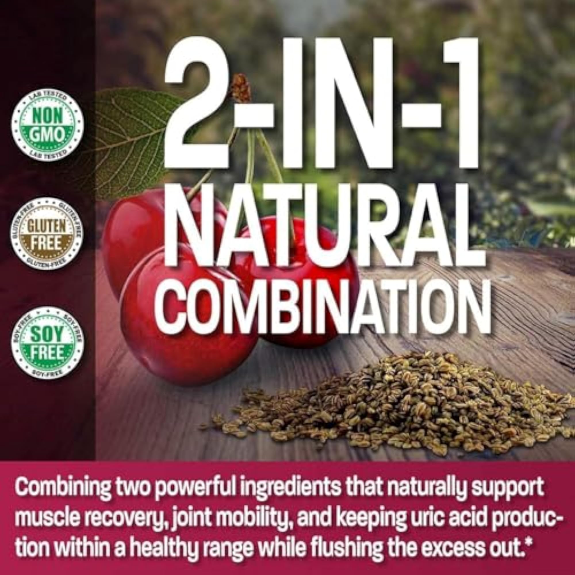 Tart Cherry Extract + Celery Seed Capsules, 120 Count