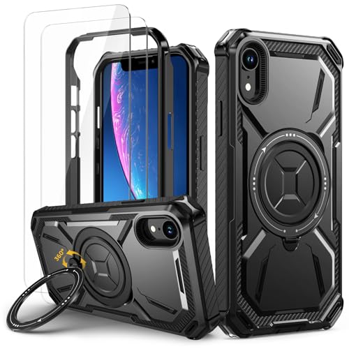 【Protezione dalle Cadute di Livello Militare】Custodia per iPhone XR è un'armatura rinforzata per impieghi gravosi, progettata per fornire una forte protezione contro cadute e impatti estremi. Può resistere a una caduta da 10 metri senza danneggiare il telefono.