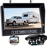 RV Backup Camera Wireless Easy Install: Plug & Play for Furrion Pre-Wired RVs - 7″ HD Touch Key Monitor, 1080P DVR, 4-Channel Split-Screen, Night Vision, IP69K Waterproof AMTIFO A7