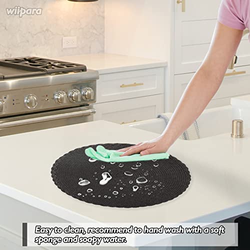 wiipara Round Woven Placemats Set of 6 - Image 3