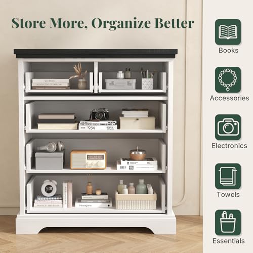 Image of 5 Drawer Dresser for Bedroom, Chest of Drawers with Modern Farmhouse Style, Wood Structure Storage Dresser with Metal Slides, Anti-Tipping Kit and Industrial Decor for Bedroom, Living Room