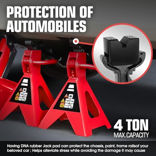 Image of DNA Motoring 2pack Floor Jack Rubber Pad, Slotted Frame Rail Protector, Car Lifting Pads Universal Jack Pad Adapter for Floor Jack, TOOLS-00626