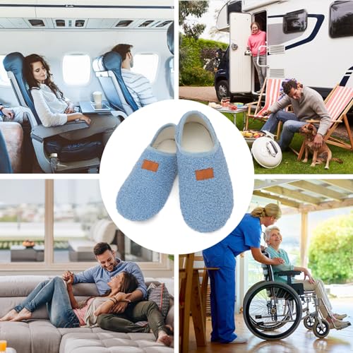 Image of Fires Womens Mens Slippers with Rubber Sole Soft-Lightweight House Slipper Socks Around House Shoes Non Slip Indoor /Outdoor